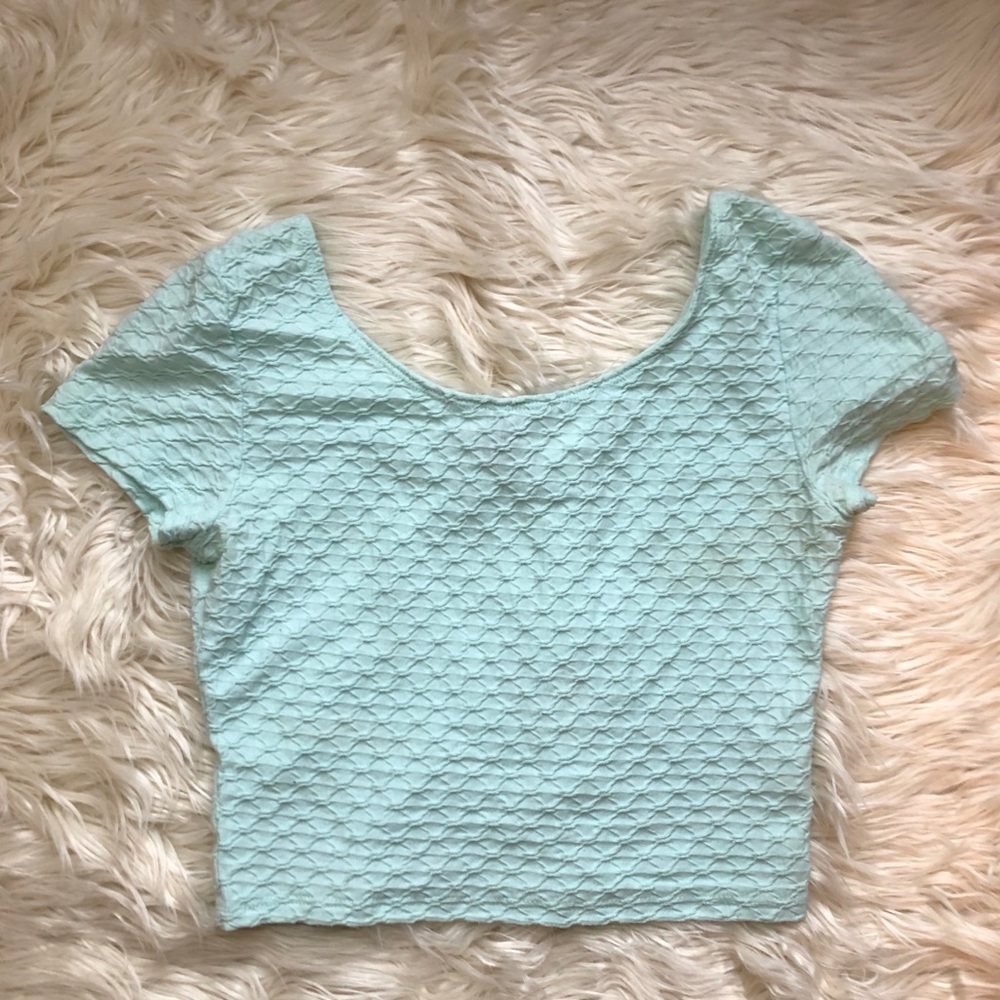 H&M (Divided) Mint Blue Crop Top Sz S